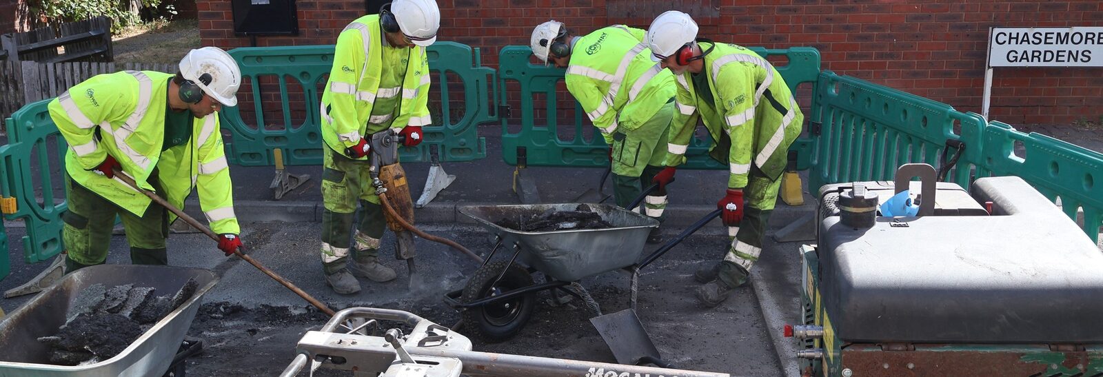 Croydon Council pothole repair publicity image showing road maintenance work